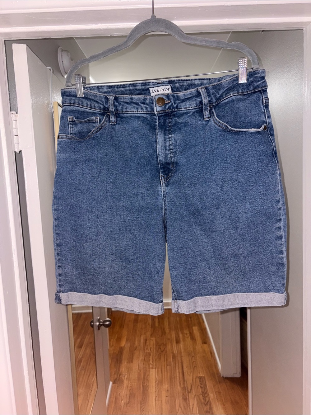 Ava & Viv Medium Blue Denim Bermuda Shorts